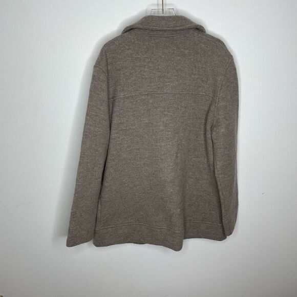 Madewell Boiled Wool Bridgman Sweater-Jacket Small S Heather Mink Button - Picture 7 of 7